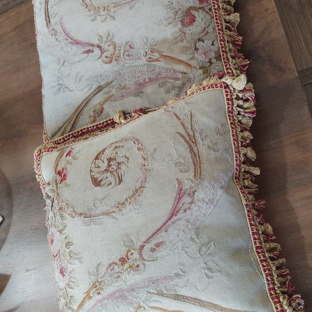 Antique Tapestry Pillow 14"×14" - Picture 2 of 4